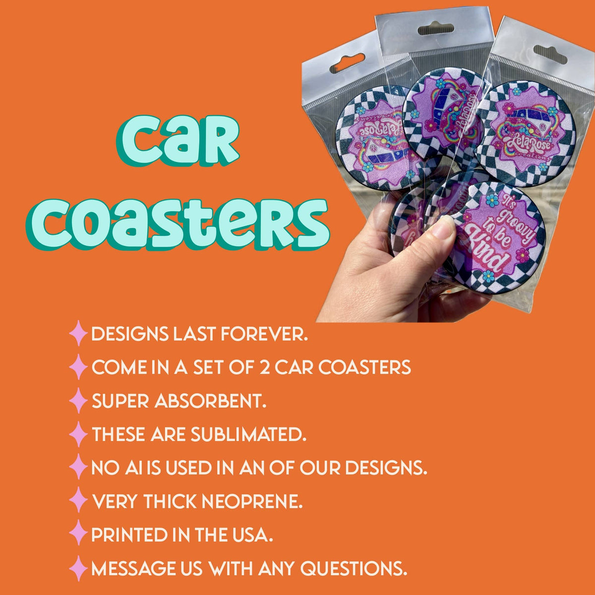 Spring tulip car coaster