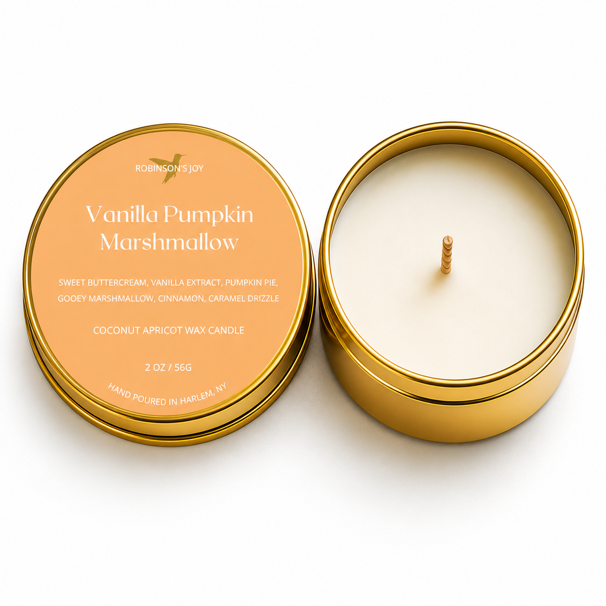Vanilla Pumpkin Marshmallow 2oz Travel Candle
