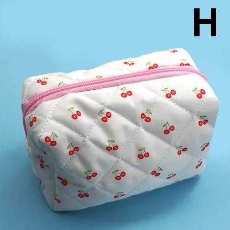 FLORAL TOILE PATTERN MAKEUP COSMETIC POUCH BAG