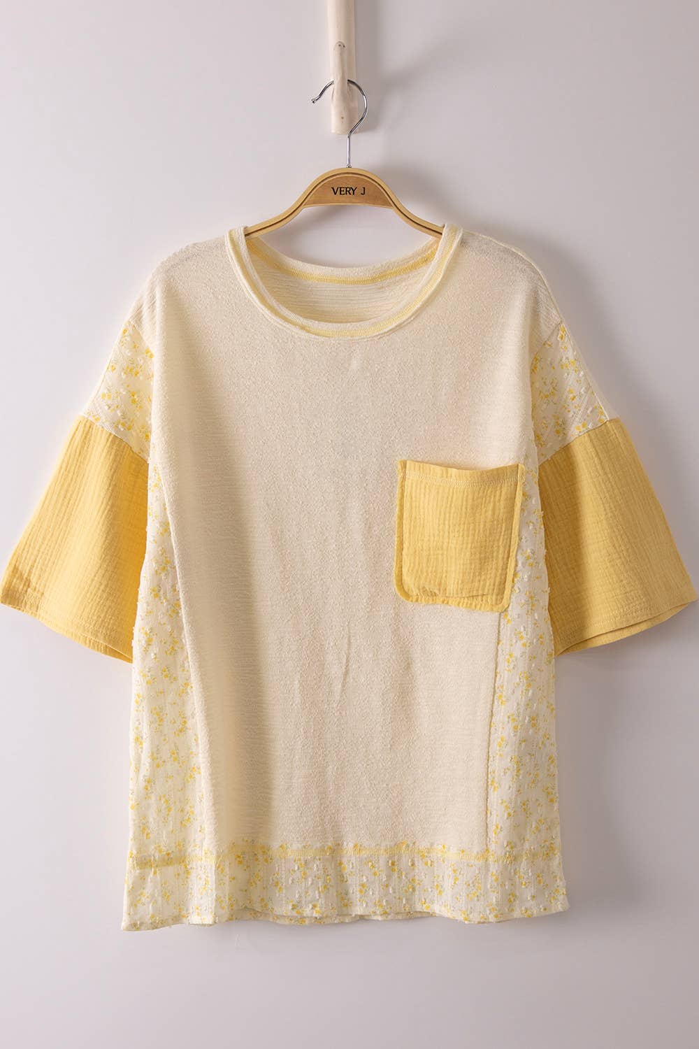 Oversized Mixed Media Knit Top