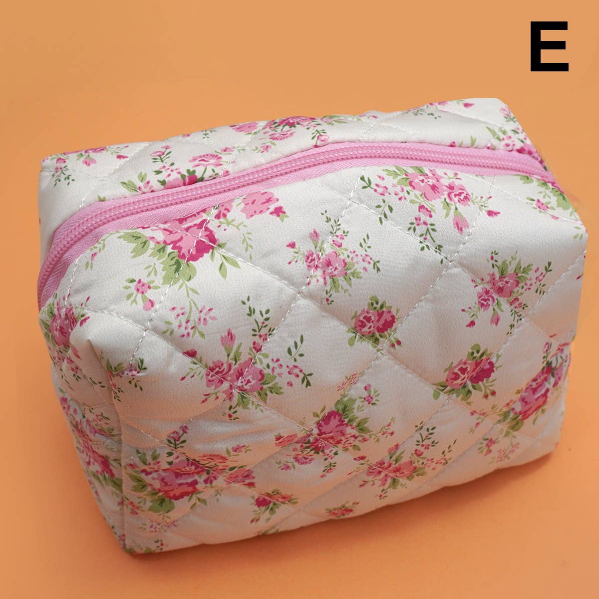 FLORAL TOILE PATTERN MAKEUP COSMETIC POUCH BAG