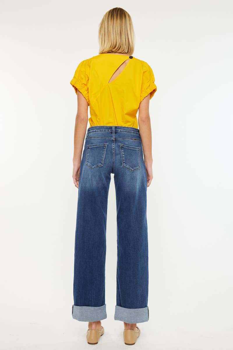 KanKan Crater High Rise Wide Leg Jeans