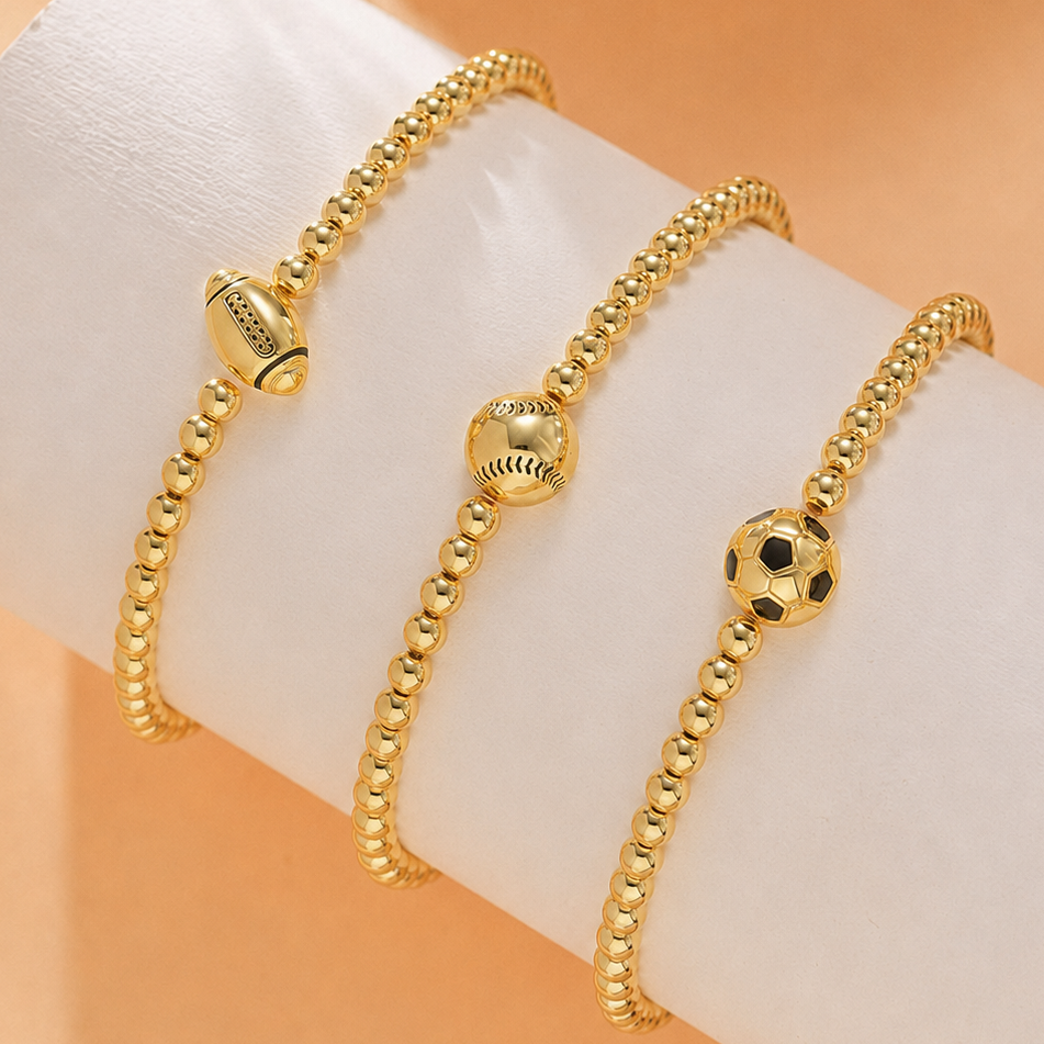 GAME DAY FOOTBALL BASEBALL BALL CHAIN BRACELET