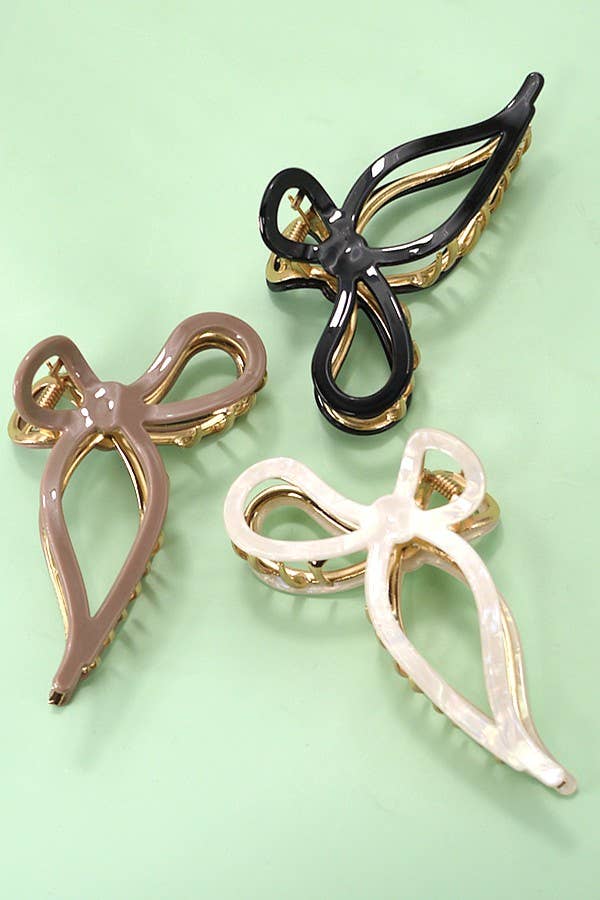JUMBO CELLULOSE CASTING BOW HAIR CLAW CLIPS