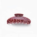 High-Shine Floral Embossed Hair Claw Clip