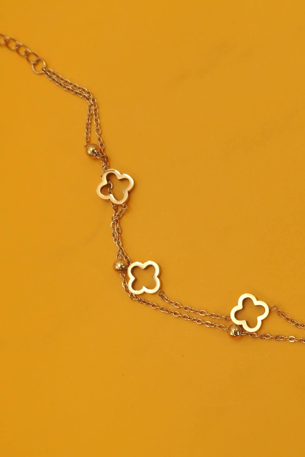 18K STAINLESS STEEL TARNISH FREE CLOVER BRACELET
