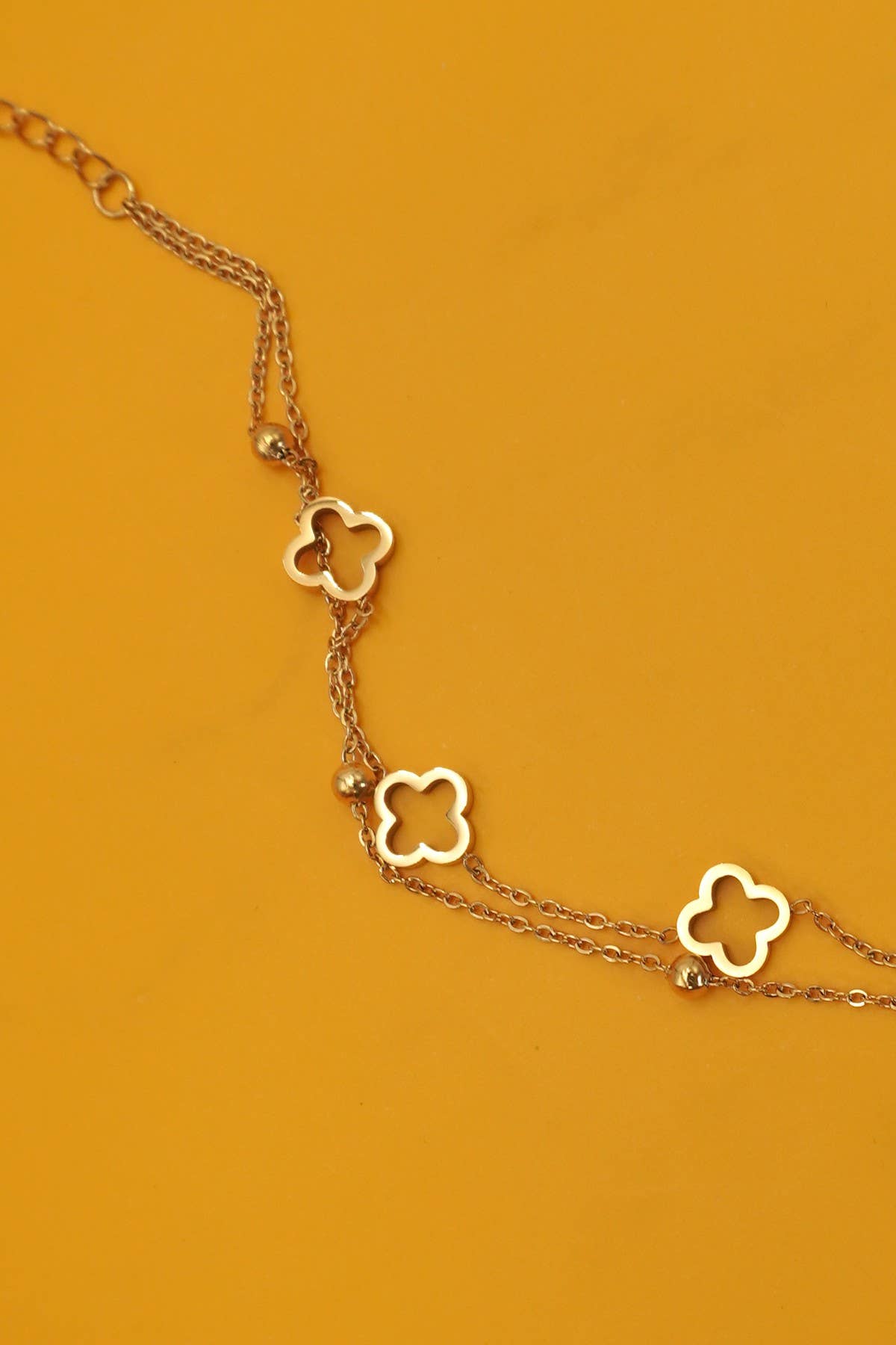 18K STAINLESS STEEL TARNISH FREE CLOVER BRACELET
