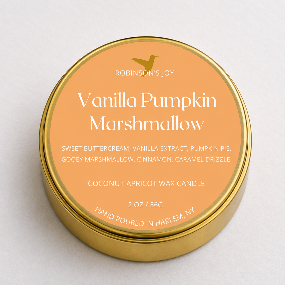 Vanilla Pumpkin Marshmallow 2oz Travel Candle