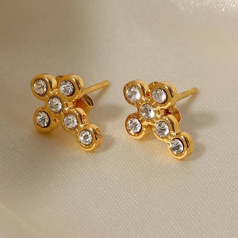 18K STAINLESS STEEL TARNISH FREE STUD EARRINGS