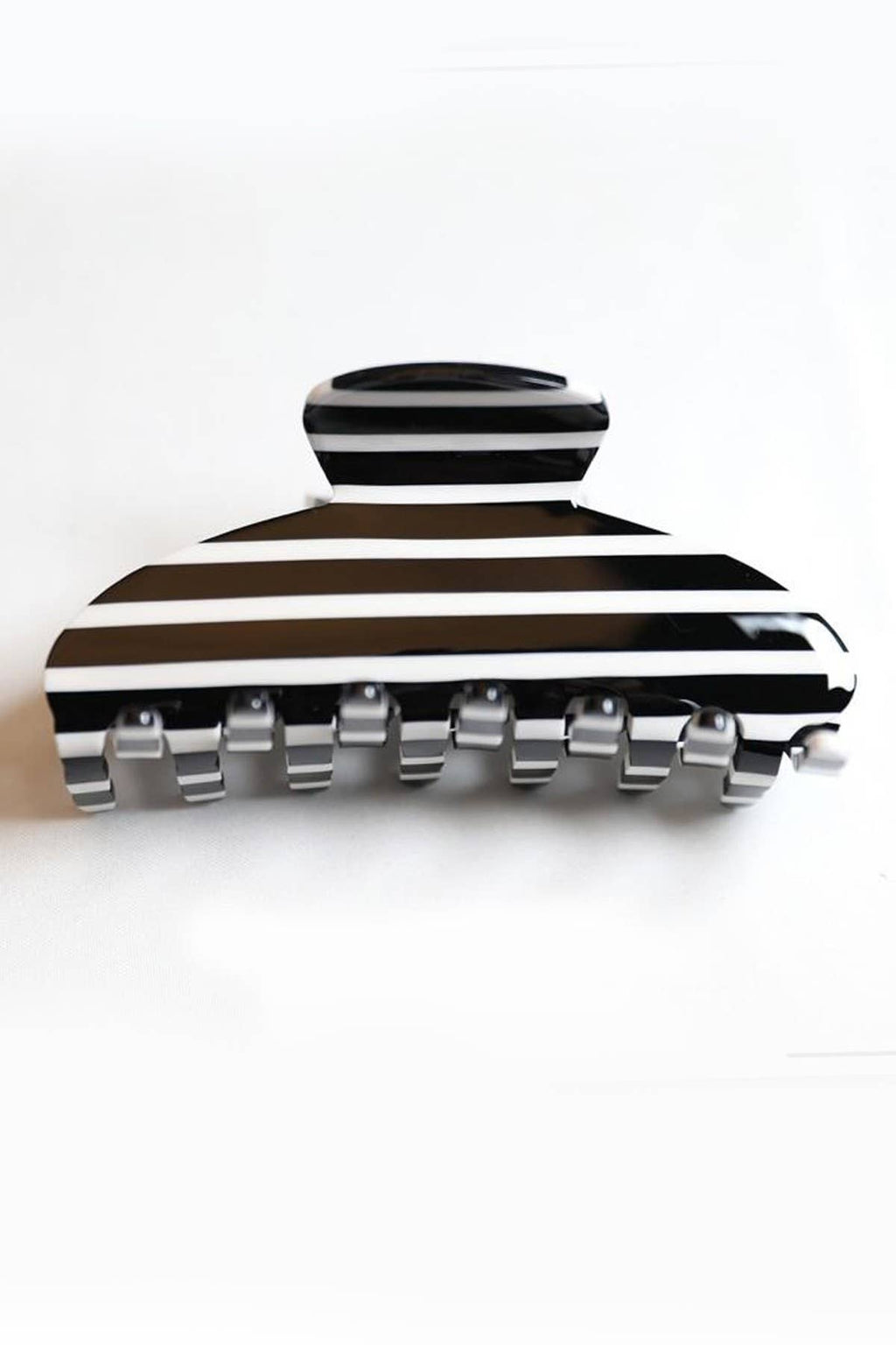 JUMBO STRIPE PLAID OVAL HAIR CLAW CLIPS