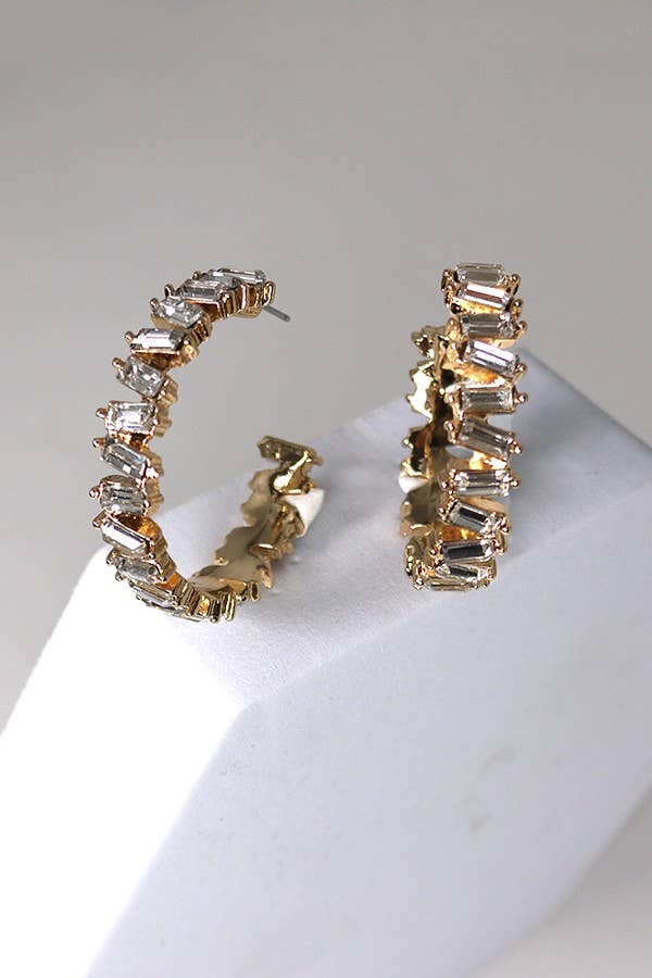 BAGUETTE RHINESTONE EARRINGS