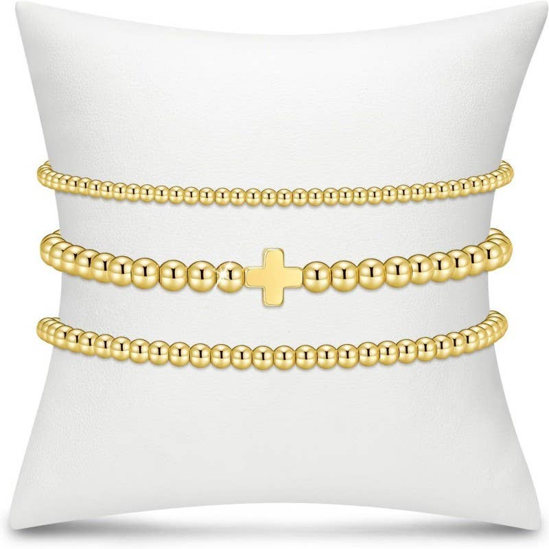 CROSS MULTILAYER BALL CHAIN BRACELET