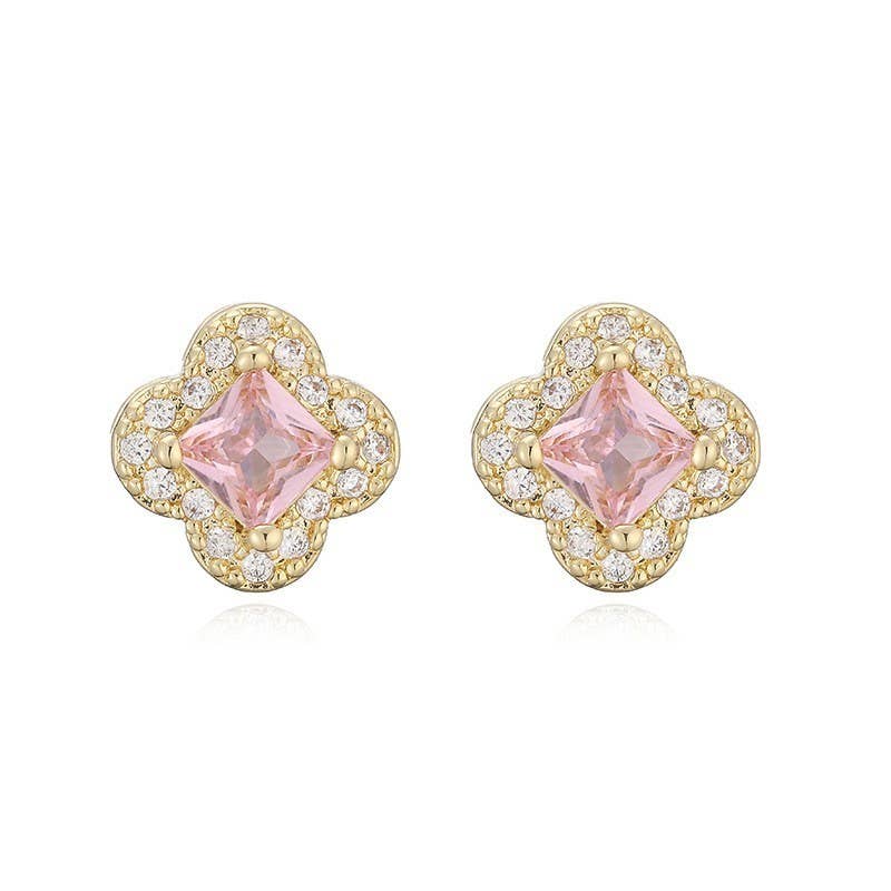 Clover Halo Stud Earrings
