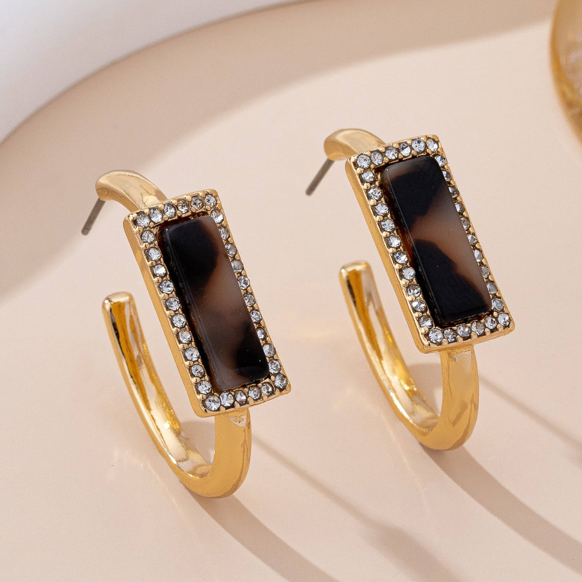 Tortoise Gold Hoop Earrings