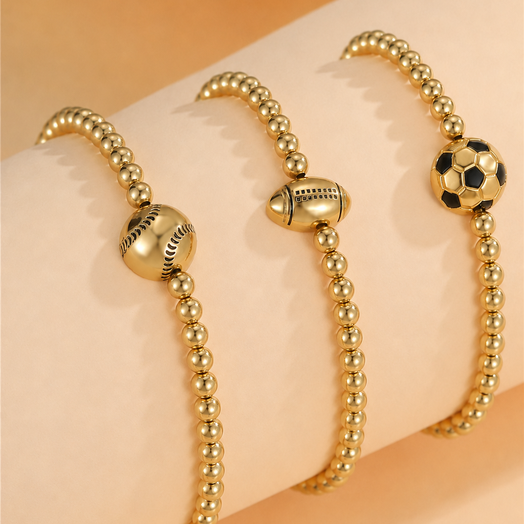 GAME DAY FOOTBALL BASEBALL BALL CHAIN BRACELET
