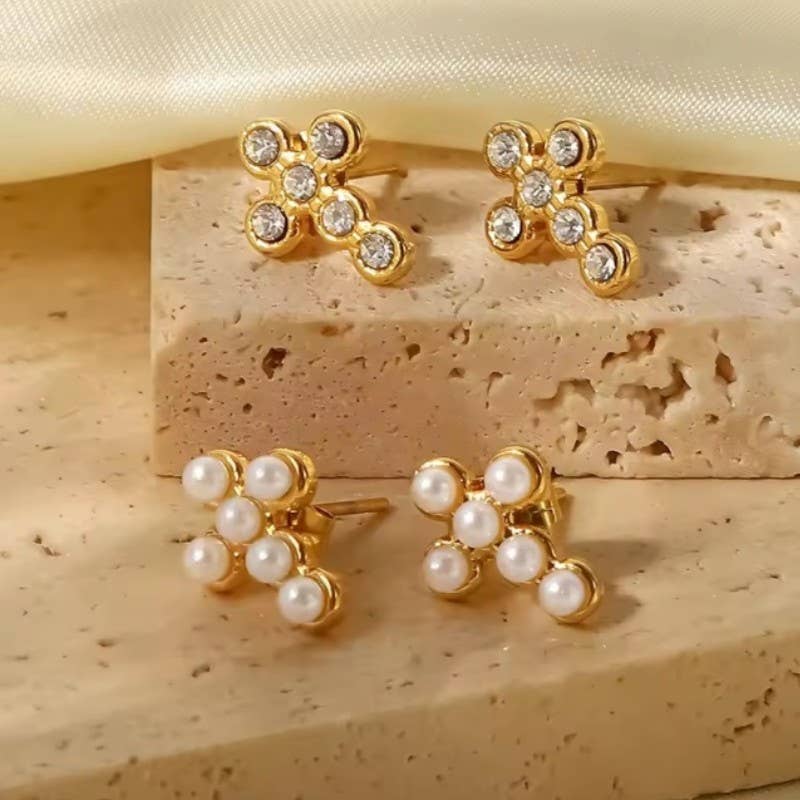 18K STAINLESS STEEL TARNISH FREE STUD EARRINGS