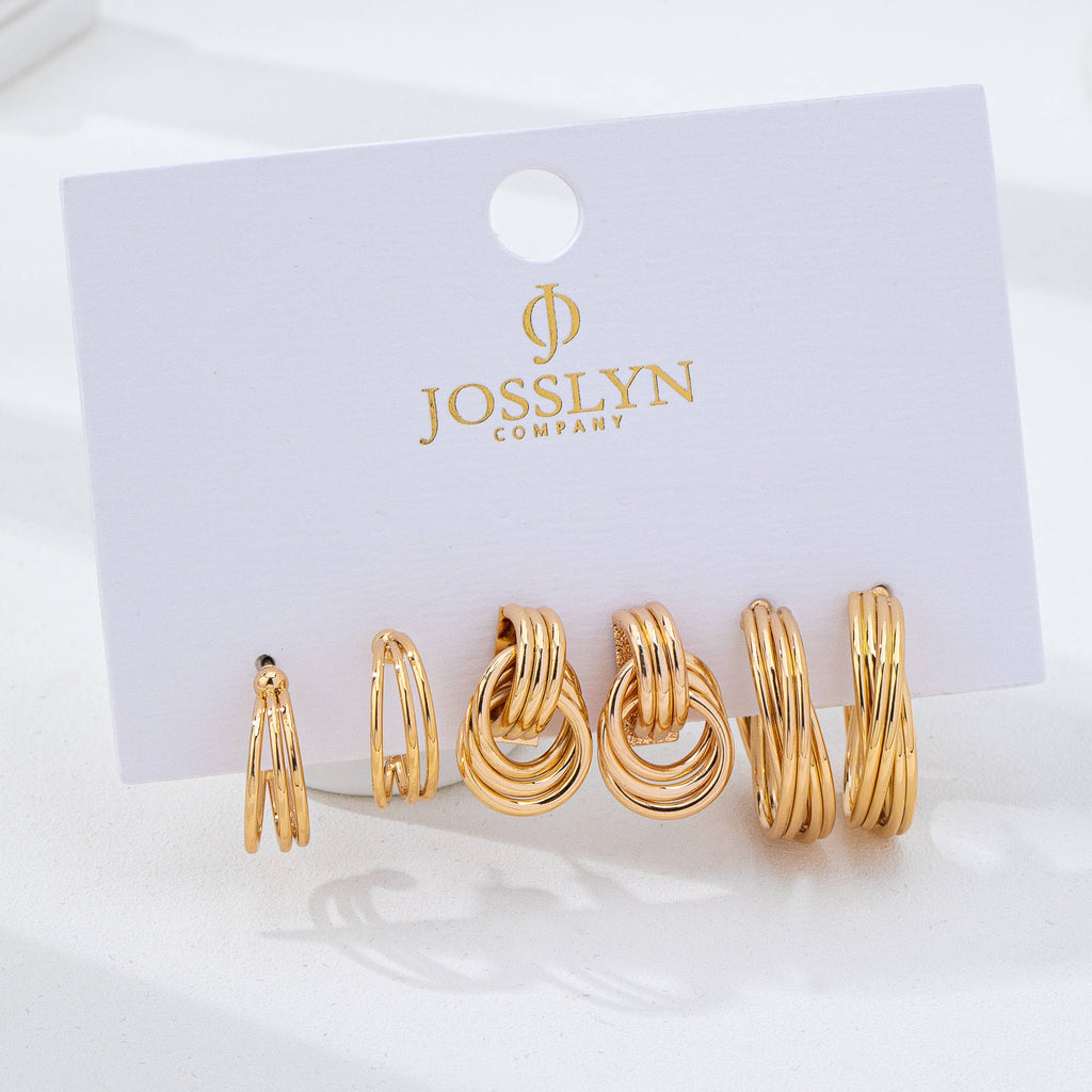 Curated Multi-Line Hoop Earring Set