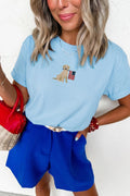 Baby Blue Embroidered Tee