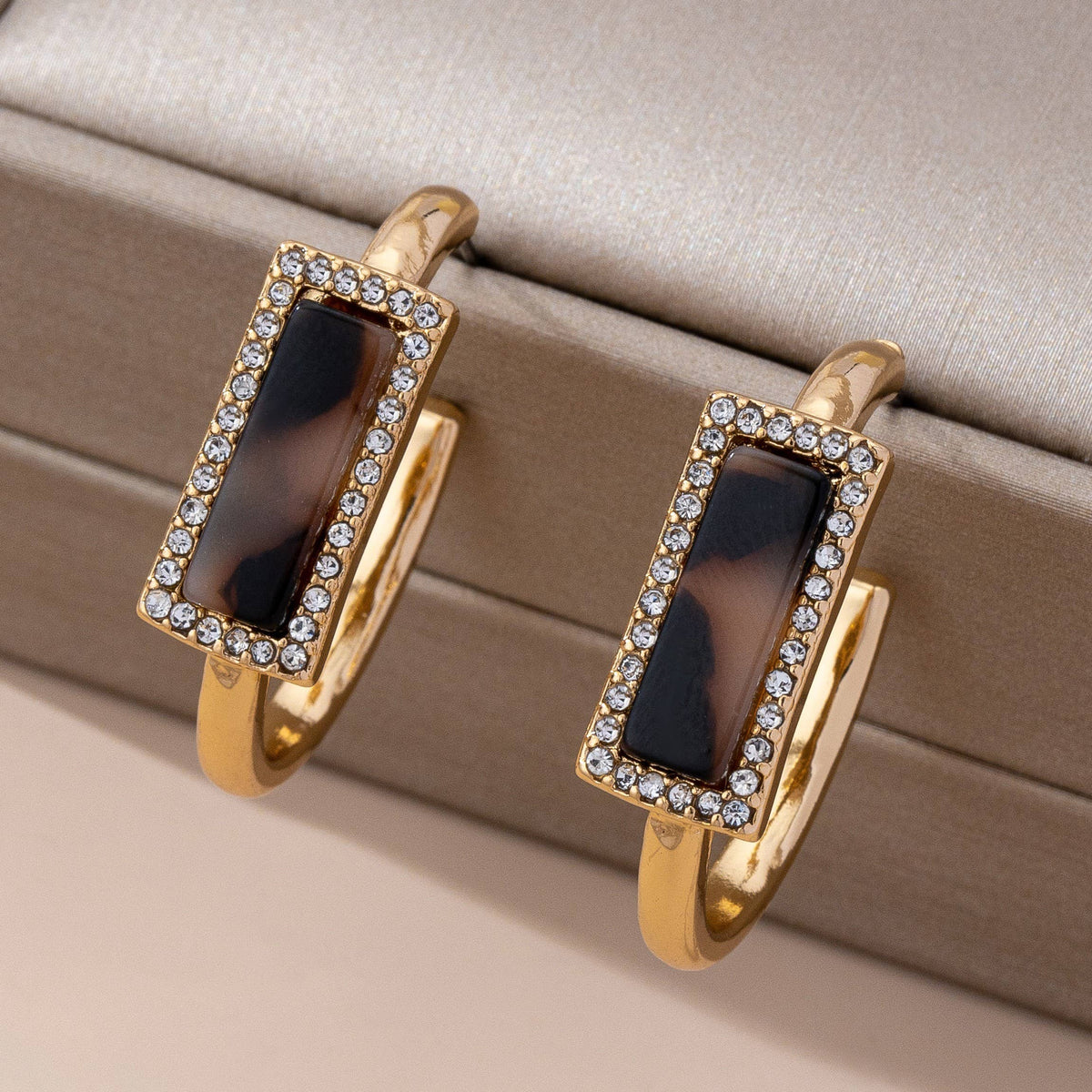 Tortoise Gold Hoop Earrings