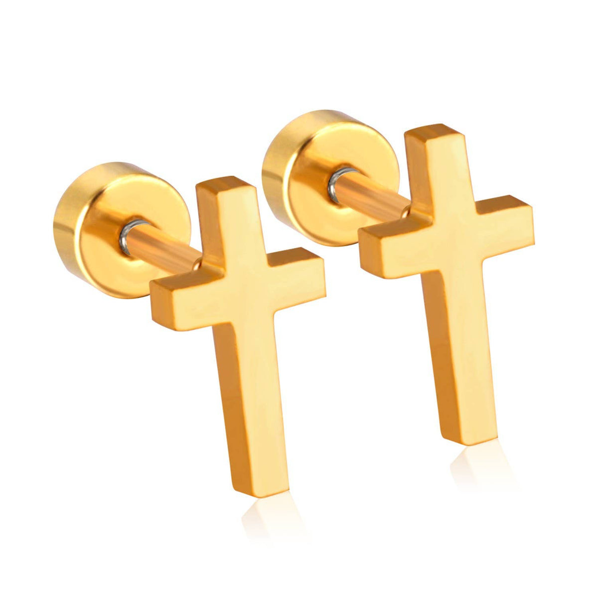 STAINLESS STEEL SCREW BACK POST STUD EARRINGS