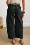 Black Patchwork Barrel Jeans