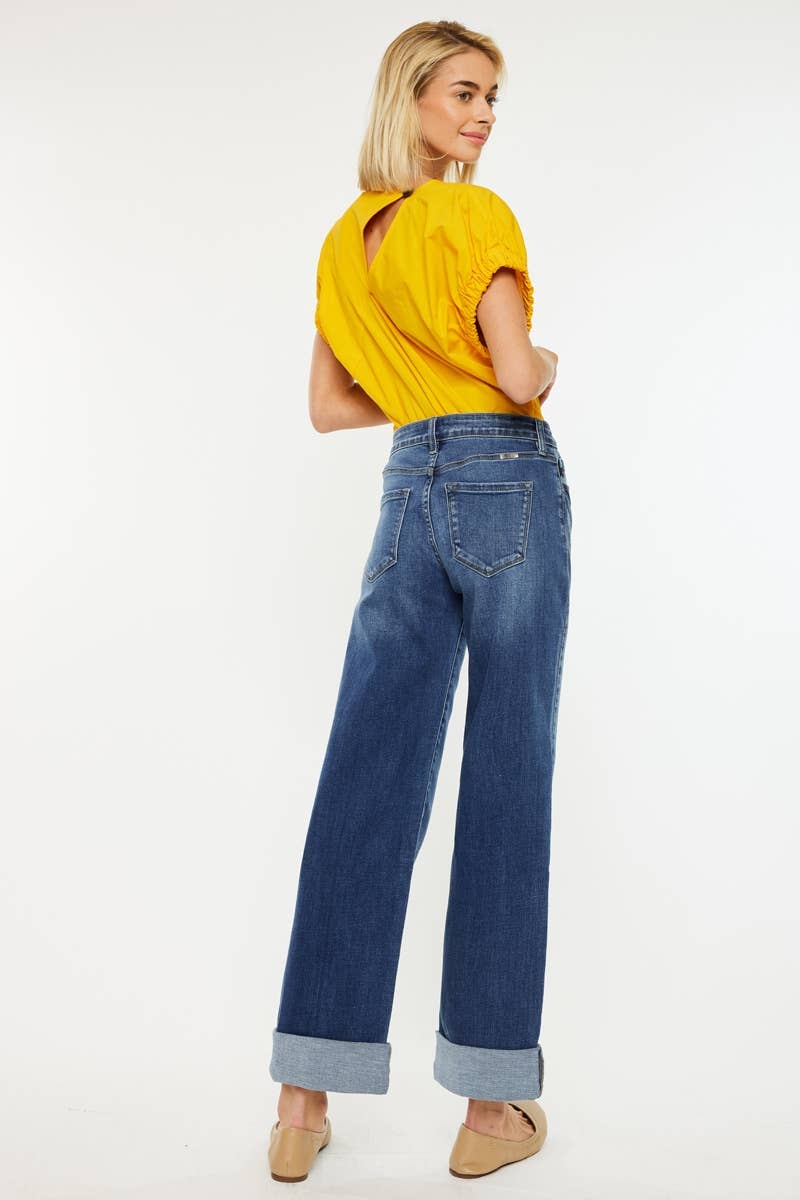 KanKan Crater High Rise Wide Leg Jeans