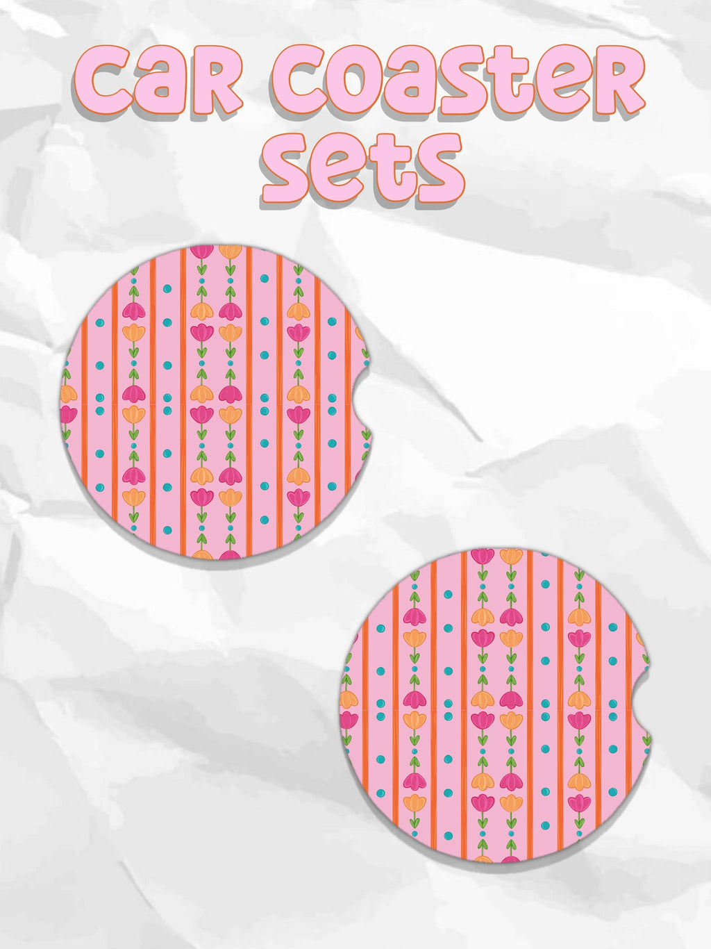 Spring tulip car coaster