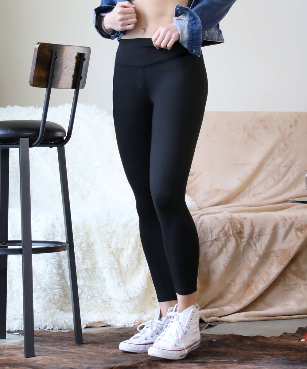 `Microfiber Wide Waistband Leggings Zenana
