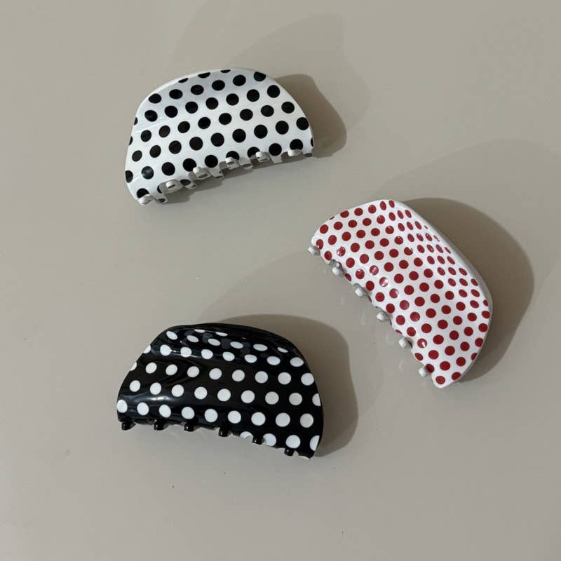 JUMBO POLKA DOT HAIR CLAW CLIPS