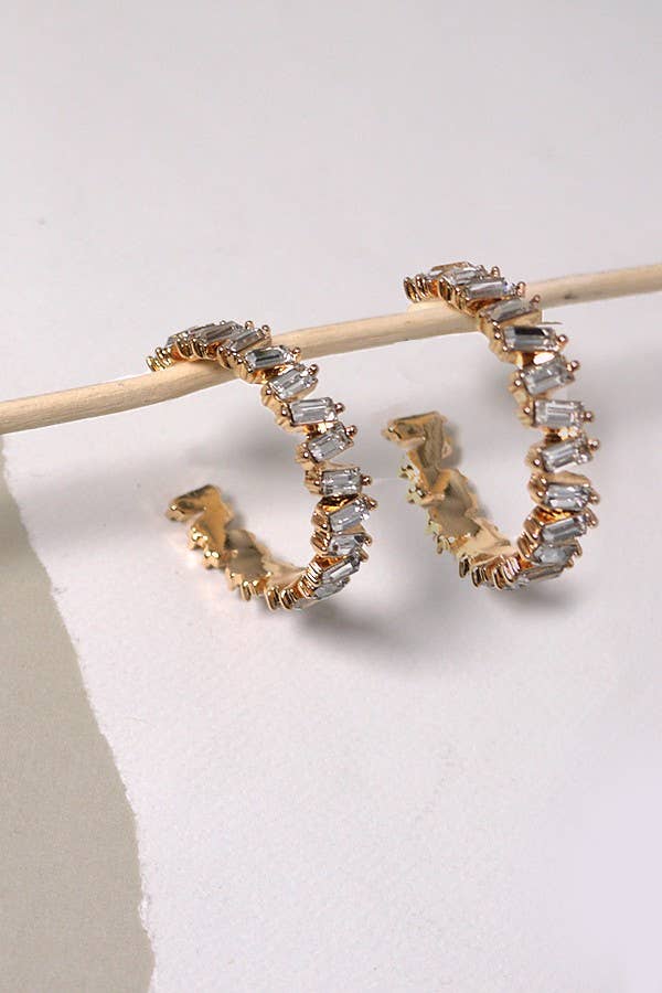 BAGUETTE RHINESTONE EARRINGS