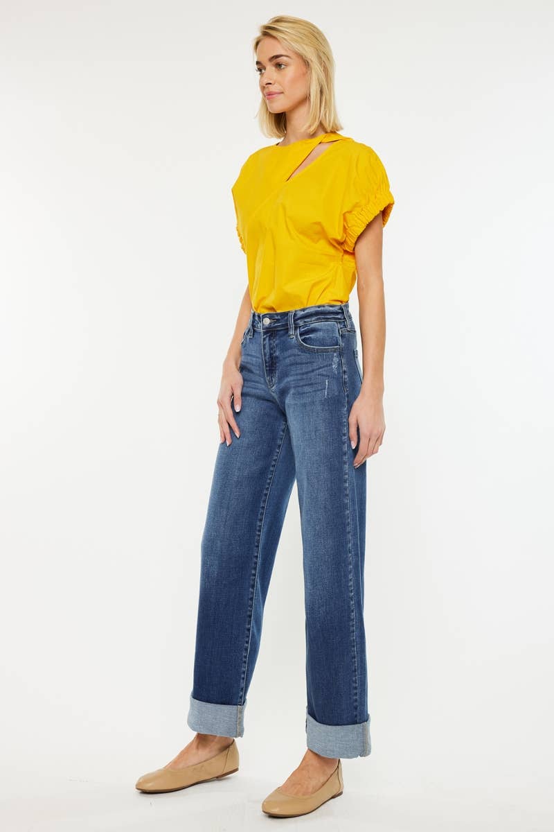 KanKan Crater High Rise Wide Leg Jeans