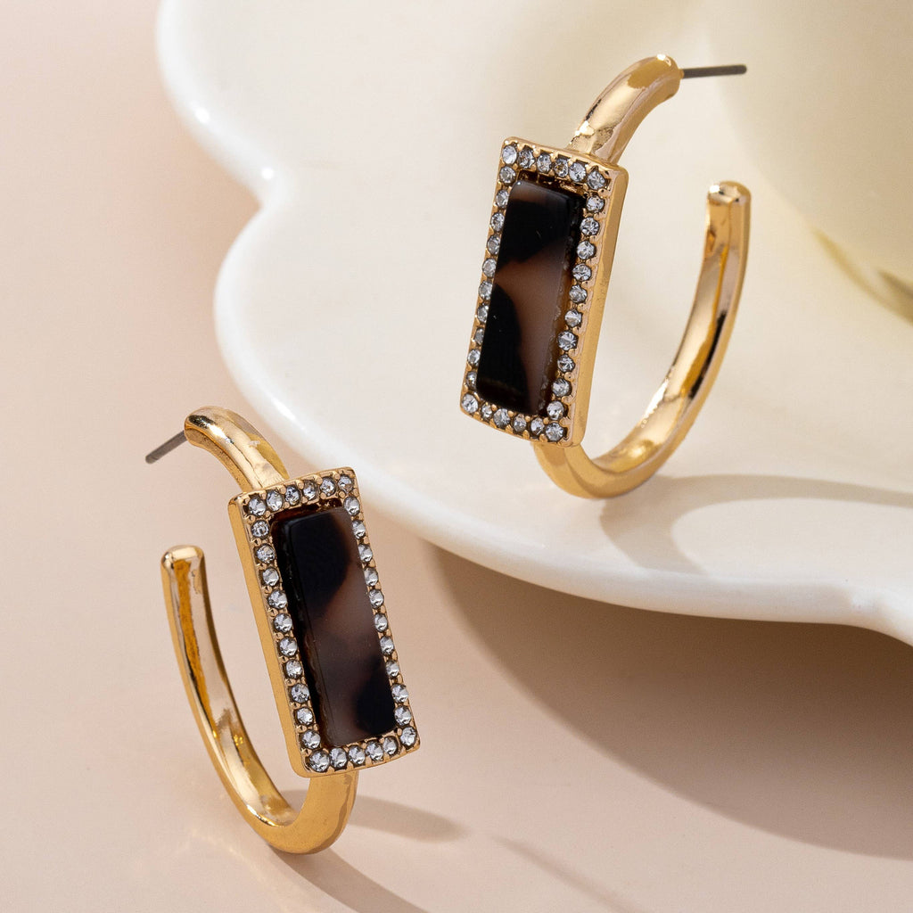 Tortoise Gold Hoop Earrings