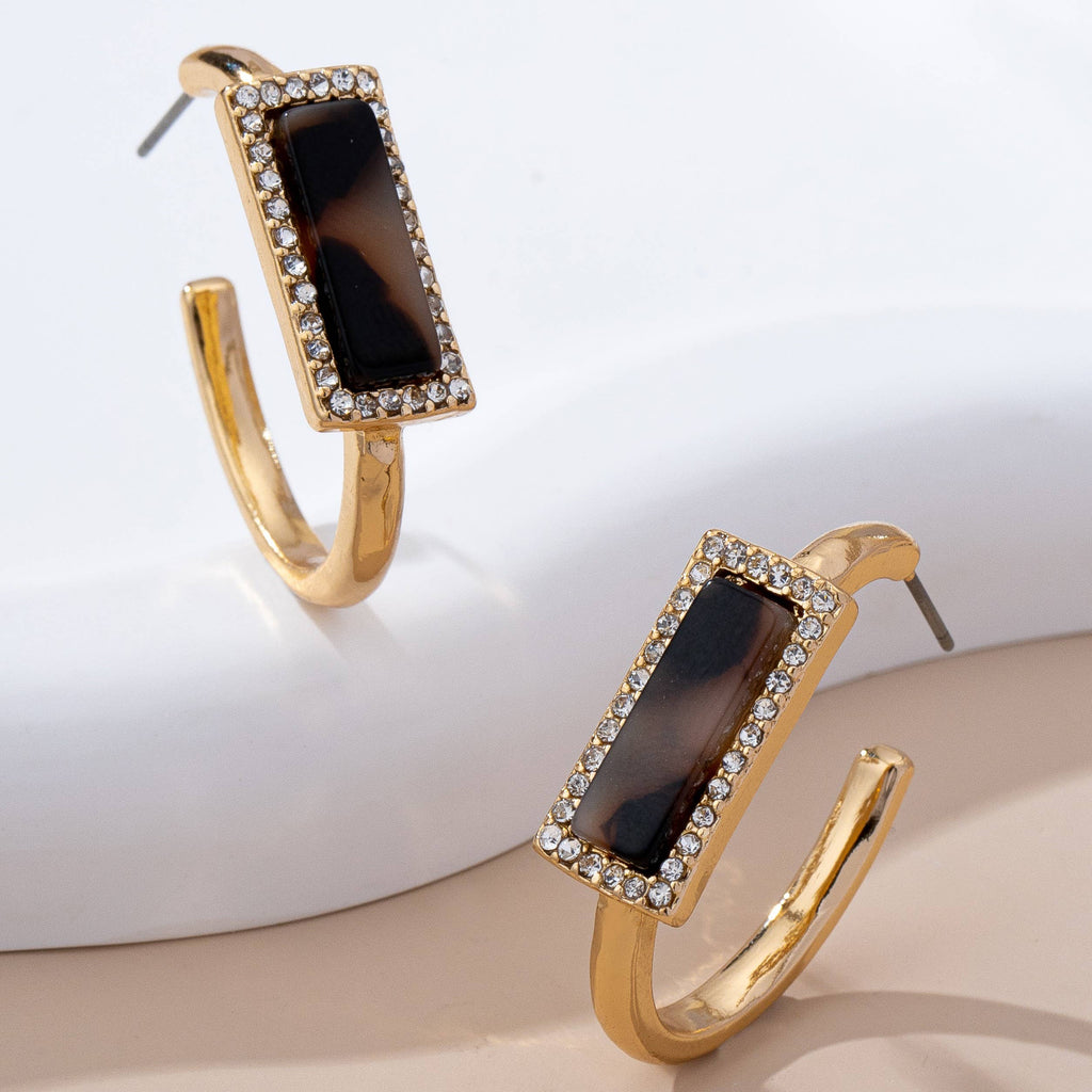 Tortoise Gold Hoop Earrings
