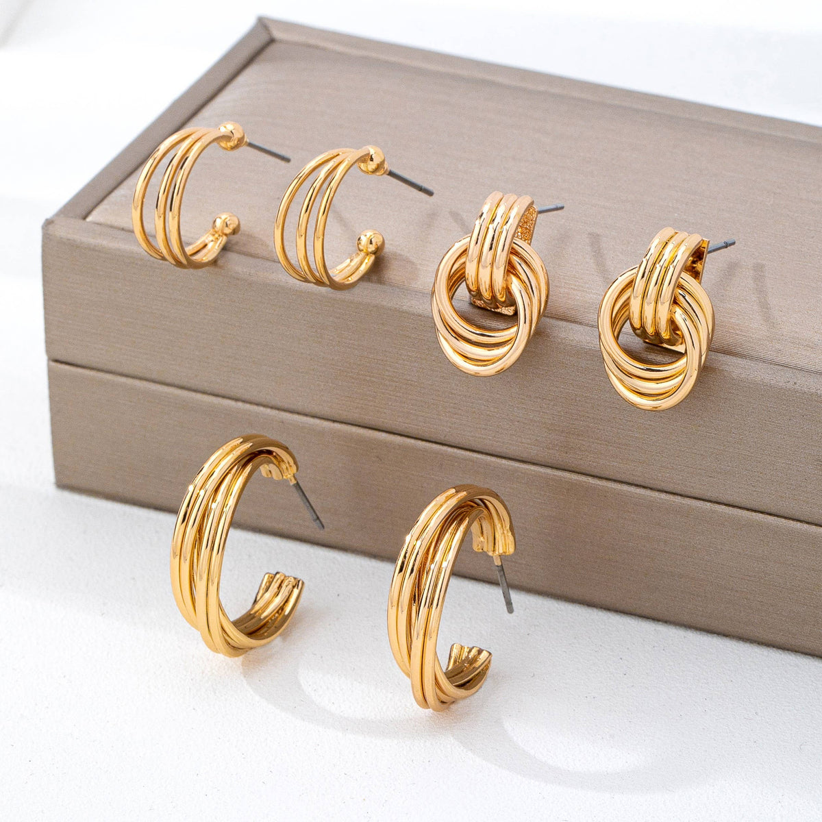 Curated Multi-Line Hoop Earring Set