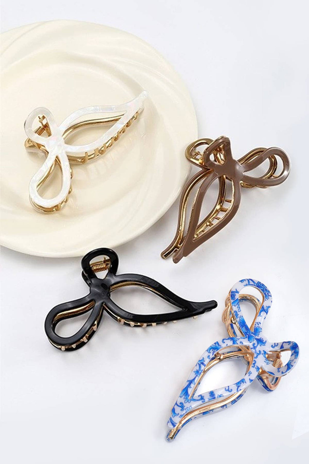 JUMBO CELLULOSE CASTING BOW HAIR CLAW CLIPS
