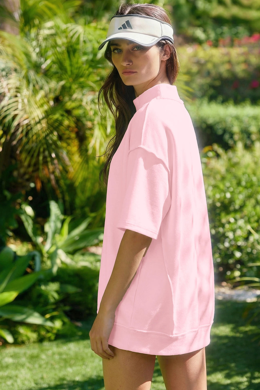 Pretty In Pink Mock Neck Top & Shorts Set