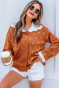 Russet Orange Color-block Knit Sweater