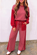 Red Gingham Top & Pants Set